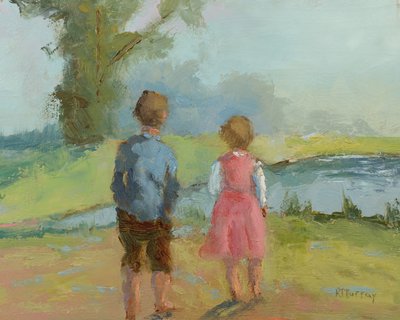 Children Send Upon The Wind, 2023 (óleo sobre papel) de Roberta Murray
