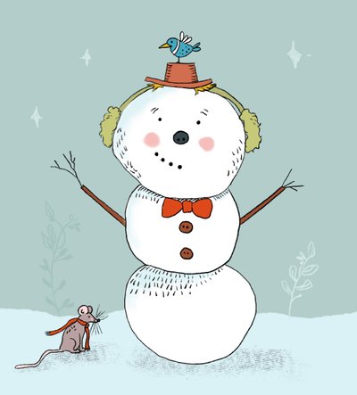 Muñeco de nieve estrellado, 2019 (digital) de Roberta Murray