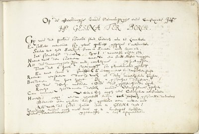 Poema sobre Gesina ter Borch (primera parte) Sobre la imagen del ilustre y conspicuo Juffr./ Juffr. Gesina Ter Borch (título sobre objeto) de Robertus Altius (signed by artist)