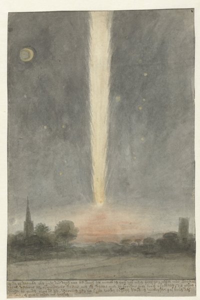 Estrella de cola sobre Beverwijk, 1680 de Rochus van Veen (attributed to)