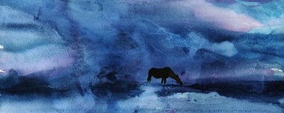 El crepúsculo del caballo azul de RodMacIver