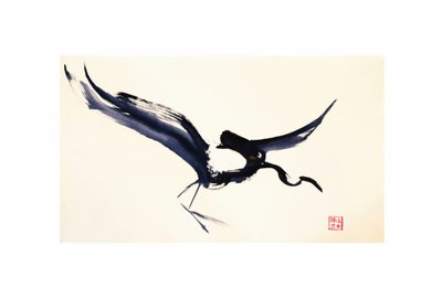 La grulla de tinta voladora de RodMacIver