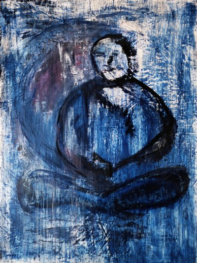 Figura azul meditando de RodMacIver