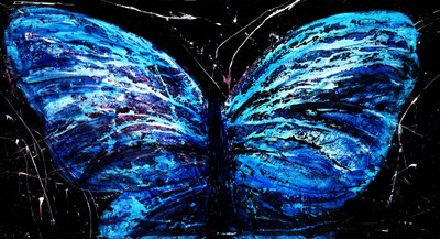 Mariposa azul brillante de RodMacIver