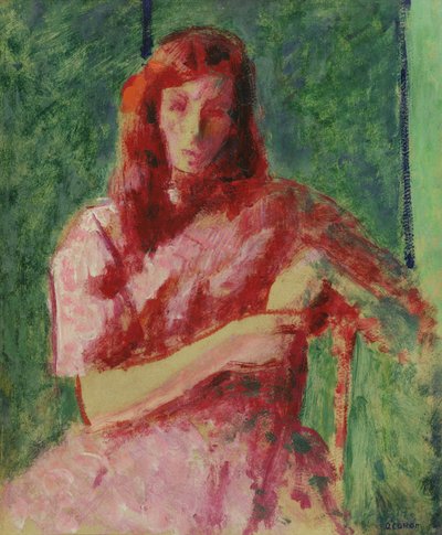 Una joven triste (La dama roja) de Roderic OConor