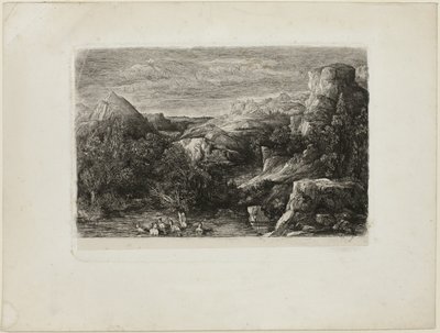 Bañistas en una piscina de montaña de Rodolphe Bresdin