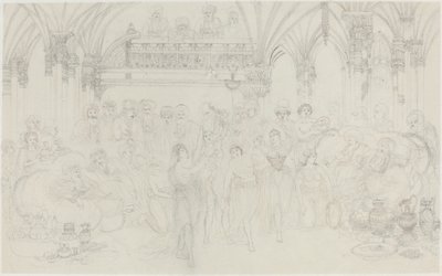Interior: niñas bailarinas entreteniendo a jefes de Rodolphe Bresdin