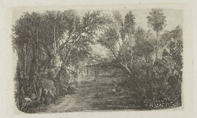 Paisaje con arroyo y árboles en las orillas
Le Cours d