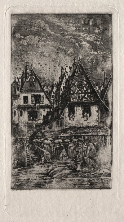 Mercado con Sombrillas de Rodolphe Bresdin