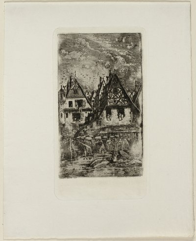 Mercado con sombrillas de Rodolphe Bresdin
