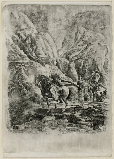 Jinete oriental en las montañas de Rodolphe Bresdin