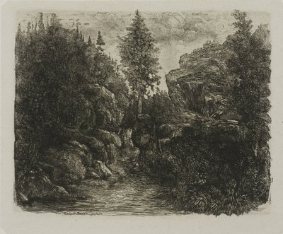 Paisaje rocoso de Rodolphe Bresdin