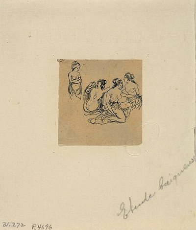 Estudio de los bañistas de Rodolphe Bresdin