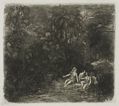 Los Bañistas bajo las Palmas de Rodolphe Bresdin