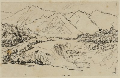 Pueblo de montaña de Rodolphe Bresdin