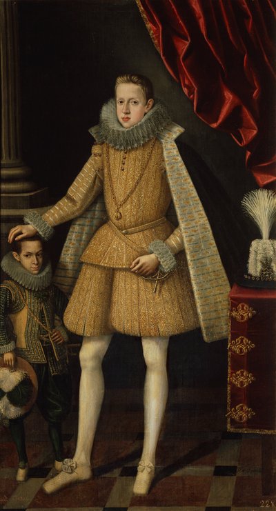 El príncipe Felipe y el enano, Miguel Soplillo, c.1620 (óleo sobre lienzo) de Rodrigo de Villandrando