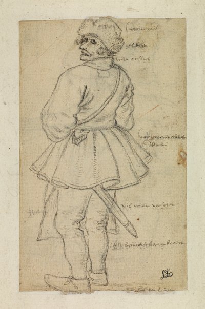 Hombre visto de espaldas (verso) de Roelandt Jacobsz and Bruegel Pieter the Elder Savery