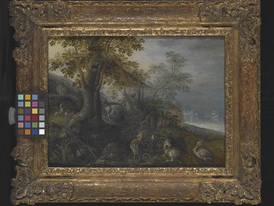 Paisaje con animales (óleo sobre madera) de Roelandt Jacobsz. Savery