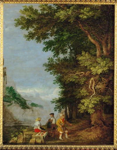 Paisaje de montaña con frutero (pintura sobre madera de roble) de Roelandt Jacobsz. Savery