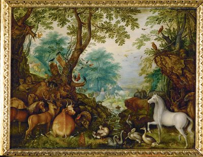 Orfeo entre los animales (pintura sobre cobre) de Roelandt Jacobsz. Savery