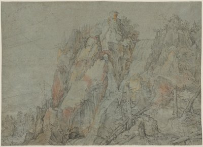 Paisaje Montañoso con Castillos y Cascadas de Roelandt Savery