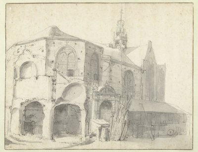 Vista de la Jeruzalemkapel y la Sint Olofskapel, Ámsterdam de Roelant Roghman (attributed to)