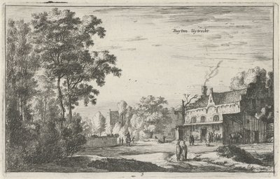 Cara en Utrecht Buyten Uytrecht (título sobre el objeto) Paisajes en el norte de los Países Bajos (Roelant Roghman) (título de la serie) de Roelant Roghman