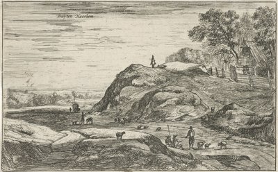 Cara fuera de Haarlem Buyten Haerlem (título sobre el objeto) Paisajes en el norte de los Países Bajos (Roelant Roghman) (título de la serie) de Roelant Roghman