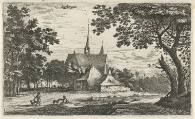 Vista de la Iglesia de San Willibrord en Klein-Zundert Rysbergen (título sobre el objeto) Escenas de aldeas en el norte de los Países Bajos (título de la serie) de Roelant Roghman