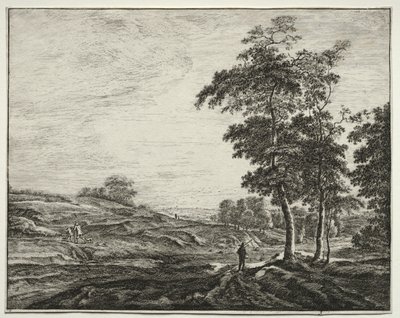 Seis vistas en el bosque de La Haya: Campesino visto desde atrás de Roelant Roghman