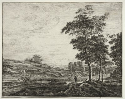 Seis vistas en el Bosque de La Haya: Placa 3, Campesino visto desde atrás de Roelant Roghman