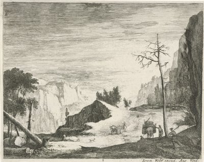 Camino en un paisaje de montaña Paisajes tiroleses (título de la serie) de Roelant Roghman