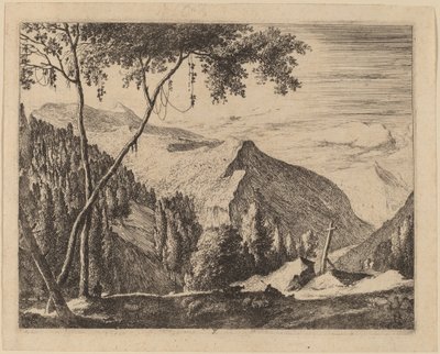 Paisaje Rocoso con Cruz: pl.5 de Roelant Roghman and Melchior Küsel
