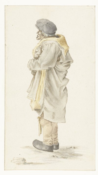 Hombre de pie con un abrigo de pieles de Roelant Savery