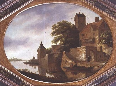 Paisaje con una casa solariega fortificada de Roelof Van Vries