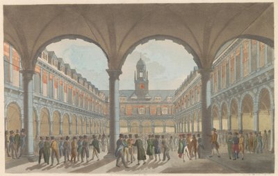 Bolsa de valores de Ámsterdam, hacia 1825 The Beurs in Amsterdam / La Bourse à Amsterdam (título sobre el objeto) de Roelof van der Meulen