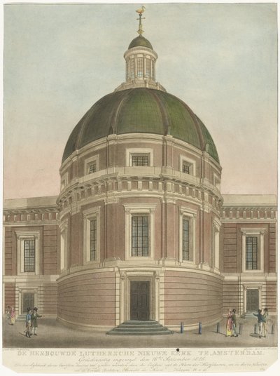 Nueva iglesia luterana reconstruida en Amsterdam La Lutersche Nieuwe Kerk reconstruida en Amsterdam (título sobre el objeto) de Roelof van der Meulen