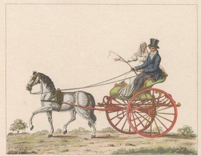 Hollandse sjees, ca. 1825 Een Hollandsche chais / Una silla de ruedas en uso en Holanda y conocida como chais o chees (título sobre el objeto) de Roelof van der Meulen