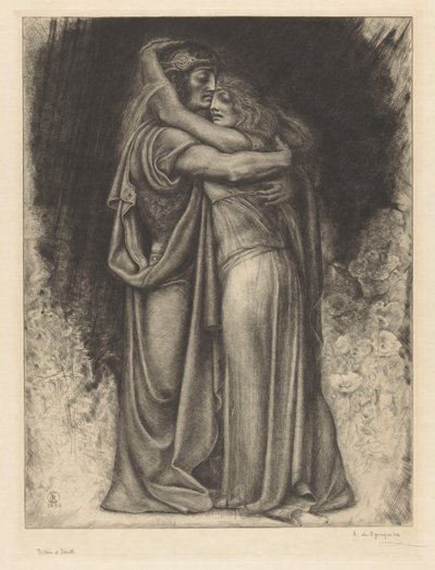 Tristan e Isolda en abrazo de Rogelio de Egusquiza