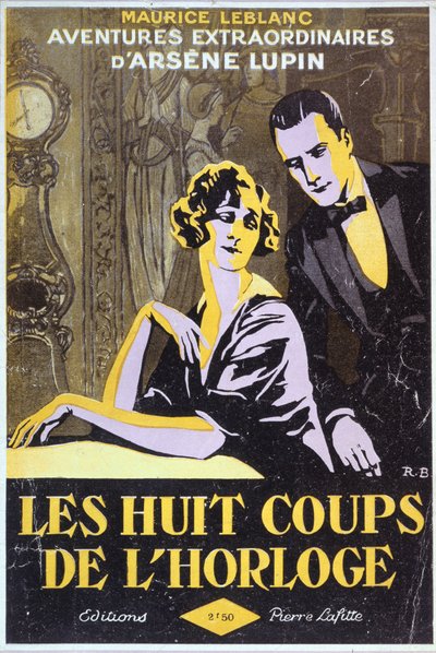 Portada de "Las doce campanadas del reloj", de "Las extraordinarias aventuras de Arsène Lupin", de Maurice Leblanc (1864-1941). de Roger Broders