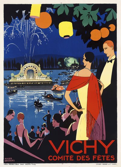 Cartel publicitario de Vichy, Francia, hacia 1930 (litografía en color) de Roger Broders