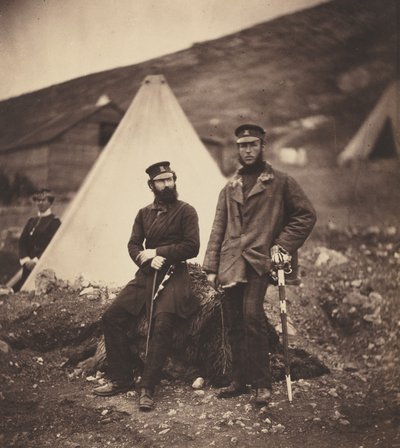 Capitán Graham y Capitán MacLeod, 42º Regimiento, 1855, impreso en 1856 de Roger Fenton