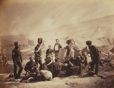Casa de cocina de los 8º Dragones Ligeros Reales Irlandeses del Rey (Húsares) de un álbum de 52 fotografías asociadas con la Guerra de Crimea, 1855 de Roger Fenton