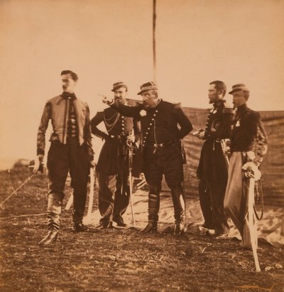 General francés Pierre Bosquet dando órdenes a su Estado Mayor, Guerra de Crimea, Crimea, Ucrania de Roger Fenton