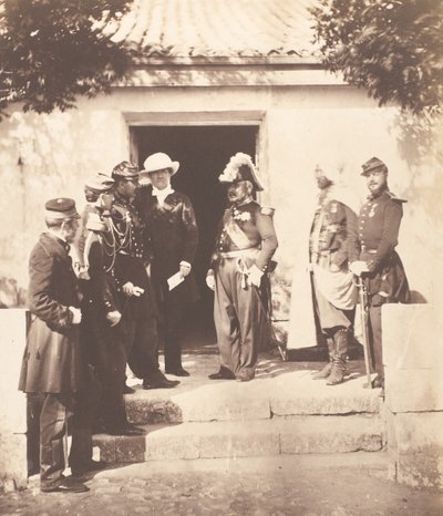 Grupo en el cuartel general, 1855 de Roger Fenton