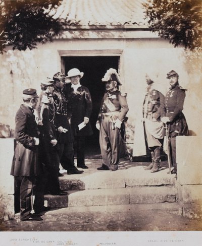 Grupo en el cuartel general, de un álbum de 52 fotografías asociadas con la Guerra de Crimea, 1855 de Roger Fenton