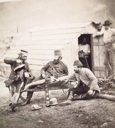 Dificultades en el campamento (Coronel Lowe y Capitanes Brown y George) de Roger Fenton