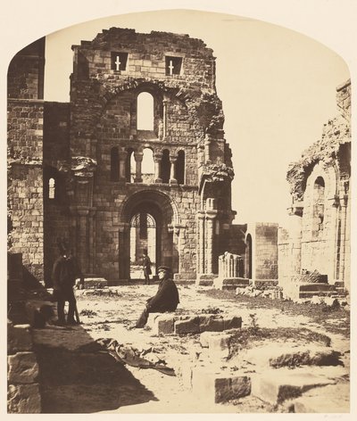 Interior, priorato de Lindisfarne, extremo oeste de Roger Fenton