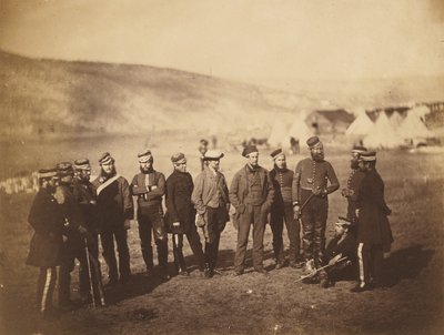 El mayor Burton y los oficiales del 5.º regimiento de guardias dragones de Roger Fenton