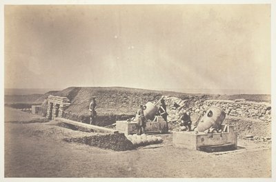 Baterías de mortero frente a Picquet House, División Ligera de Roger Fenton